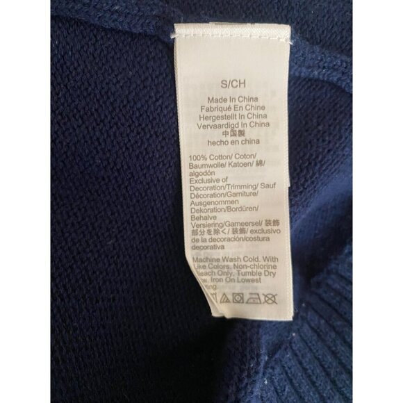 J. Crew Blue, White and Green Color Block 100% Cotton 1/4 Zip Sweater S - Picture 6 of 6